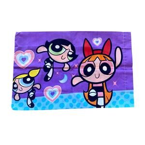 2000 Y2K Cartoon Network Powerpuff Girls Standard Pillow Case Purple Hearts